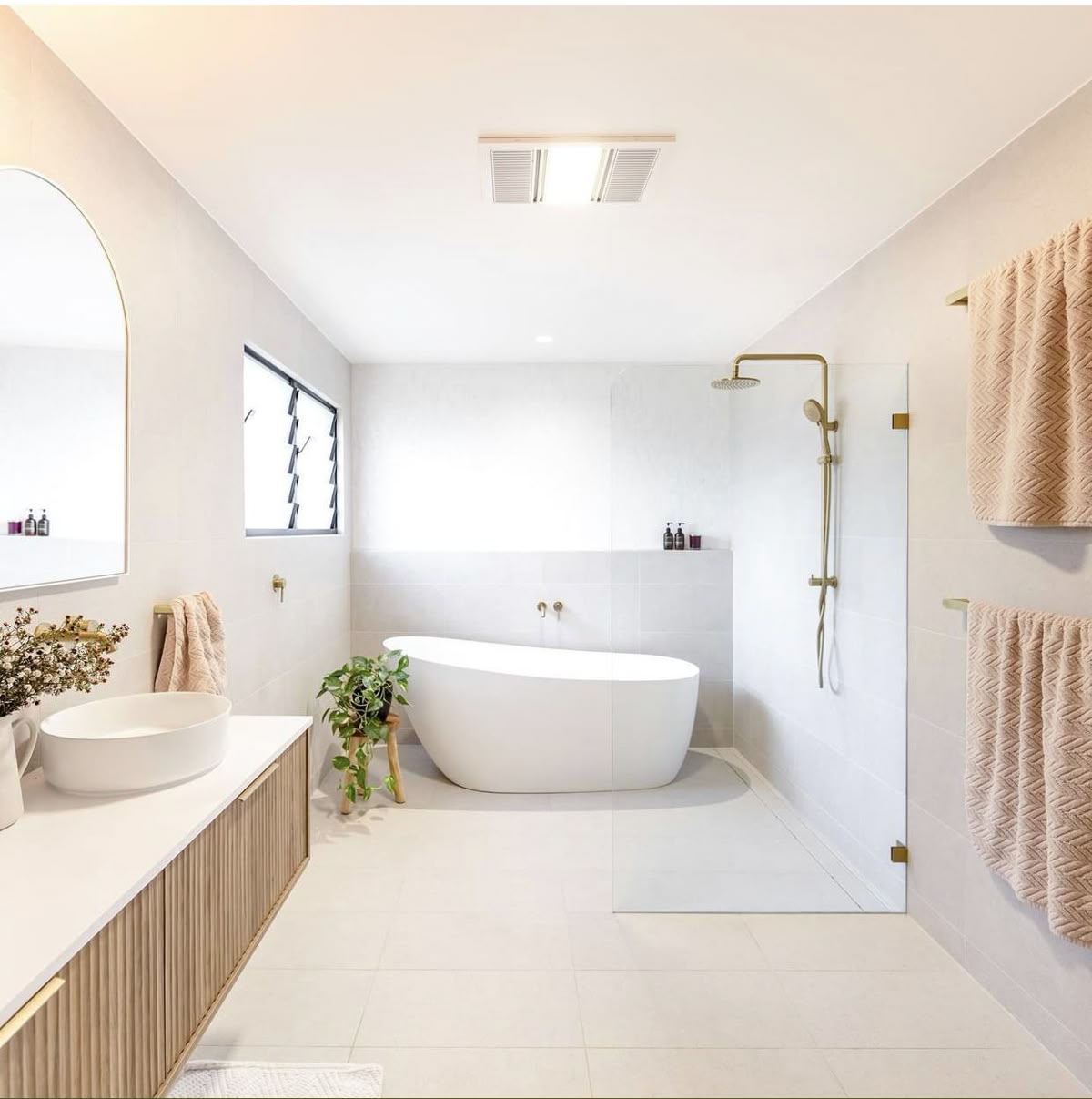Modern main bathroom with custom vanity and premium tiling Sydney