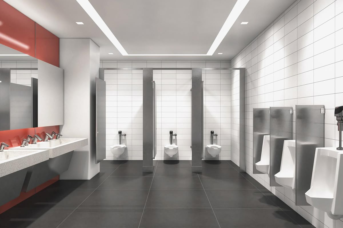 Commercial bathroom with durable finishes and compliant fixtures Sydney