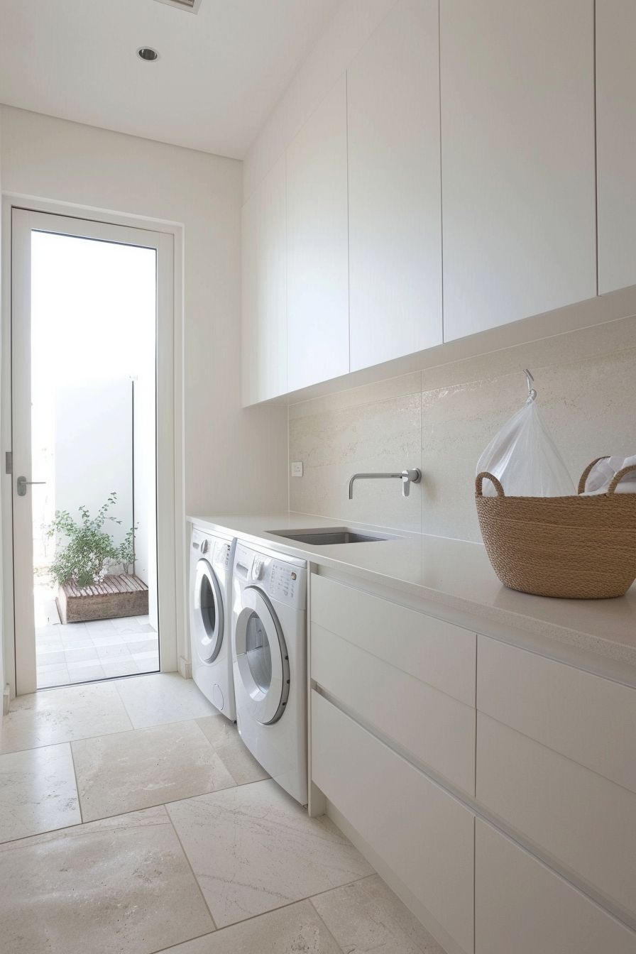 Modern laundry renovation with custom cabinetry and efficient workspace Sydney
